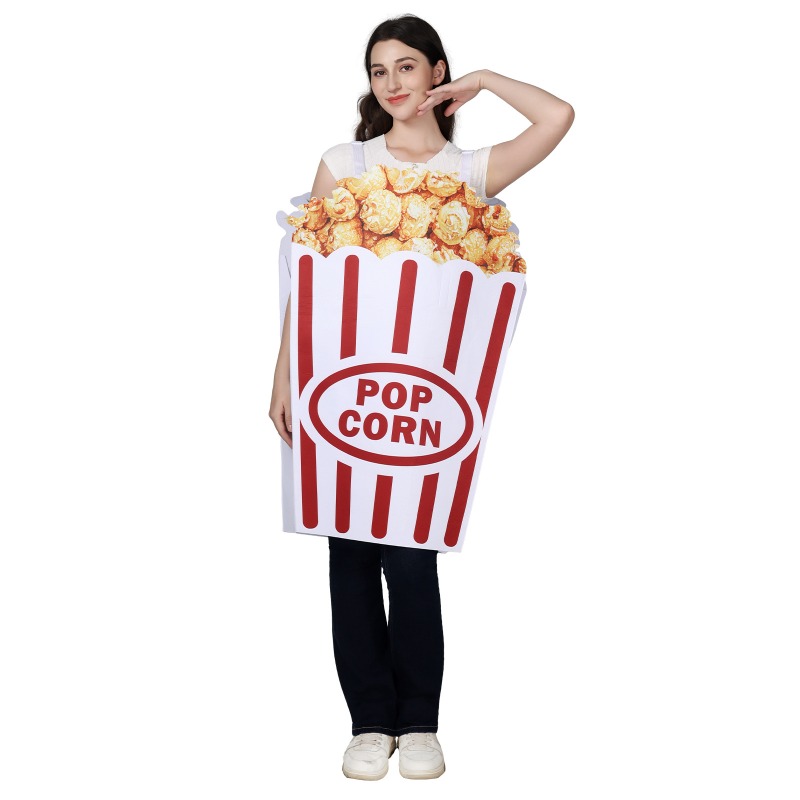 새로운 할로윈 코스프레 의상 재미있는 팝콘 디지털 프린 - Popcorn 리뷰 및 가격